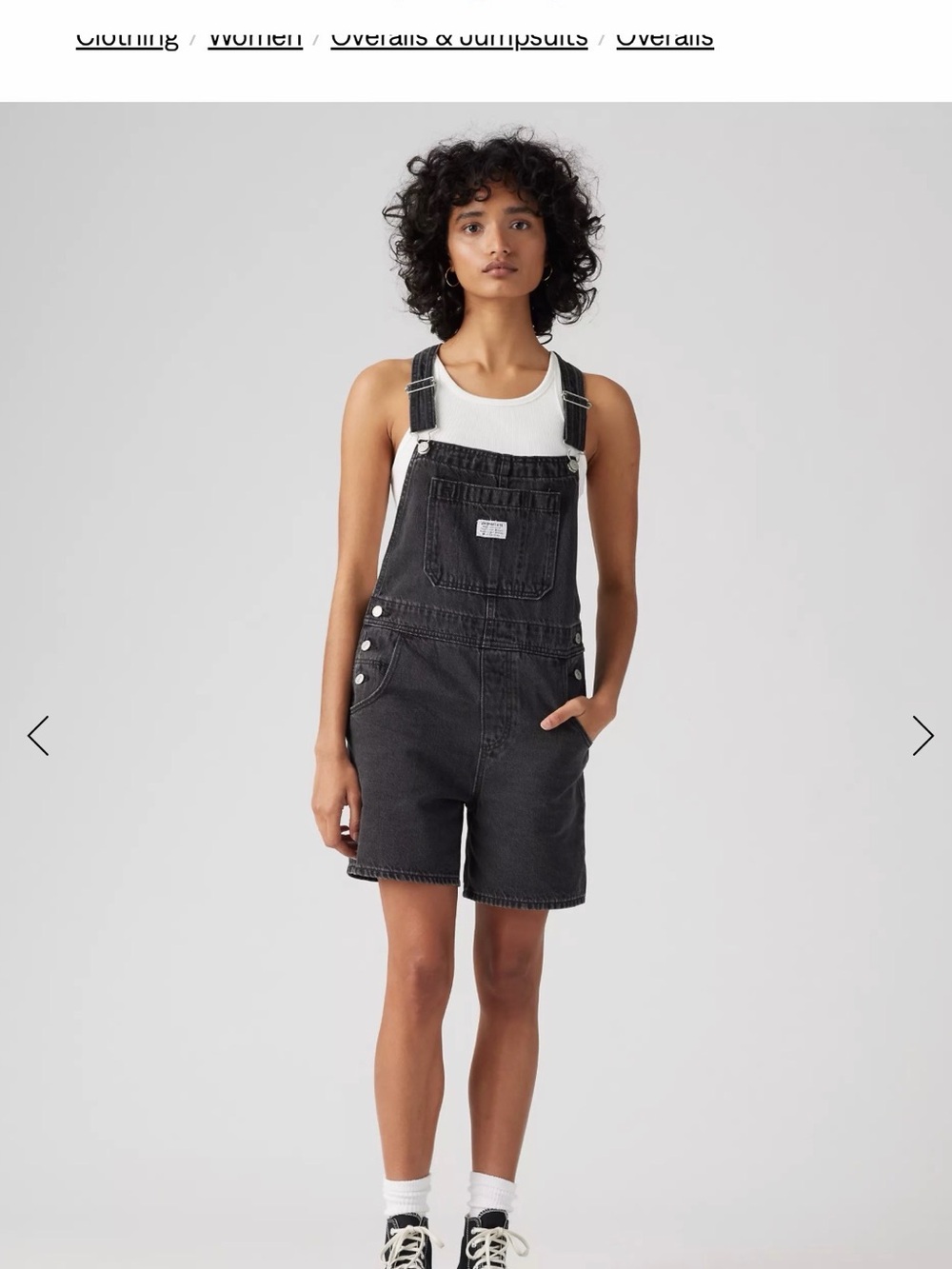 Levi's Premium Washed Black Denim Shortalls